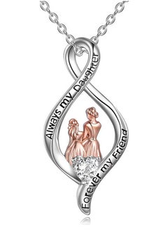 Mother and Daughter Necklace 925 Sterling Silver Infinity Pendant to My Daughters Jewelry  Gifts for Mom & Daughter