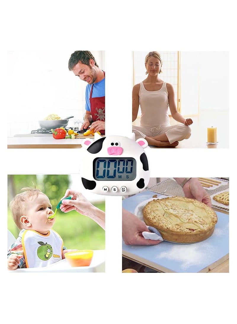 كاست ويف مؤقت المطبخ ، مؤقت العد التنازلي للعد التنازلي على شكل حيوانات كرتونية لطيفة بيضاء ، مؤقت طبخ رقمي مغناطيسي ، ساعة منبه قابلة للتعليق مع حامل ، تستخدم للطبخ والخبز للألعاب الرياضية - Image 4