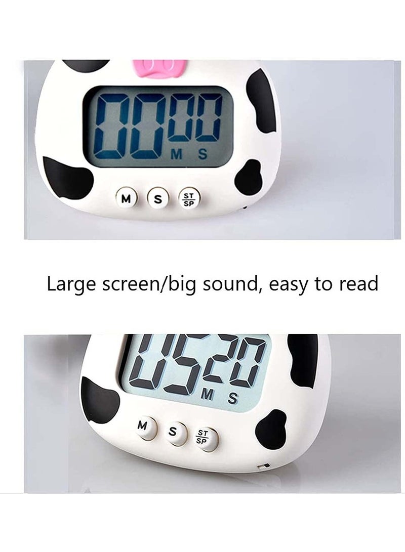 كاست ويف مؤقت المطبخ ، مؤقت العد التنازلي للعد التنازلي على شكل حيوانات كرتونية لطيفة بيضاء ، مؤقت طبخ رقمي مغناطيسي ، ساعة منبه قابلة للتعليق مع حامل ، تستخدم للطبخ والخبز للألعاب الرياضية - Image 2