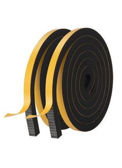 SYOSI Weather Stripping Door Seal Strip,High Density Foam Tape,Doors and Windows Insulation Soundproofing Weatherproof,Self Adhesive Rubber Weatherstrip Door Seal Strip 1/2''W X 1/4''T X 26'L