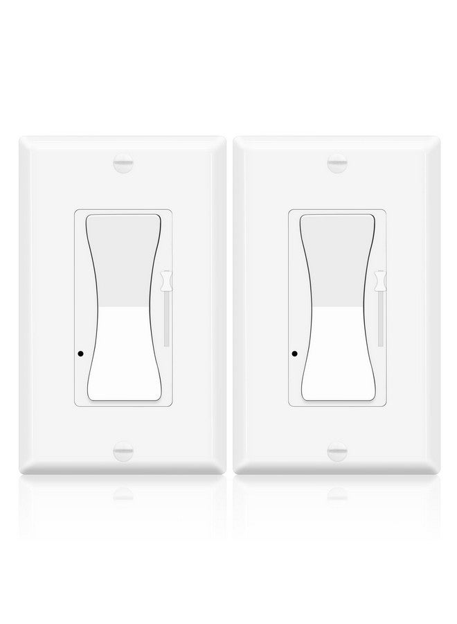 Greencycle Dimmer Light Switch,Greencycle 2PK Single Pole/3 Way Dimmer Switch for Dimmable 150W LED CFL Light,600W Halogen and Incandescent,15A 120V,Neutral Wire Not Required,Residential/Commercial,ETL Listed - Image 1
