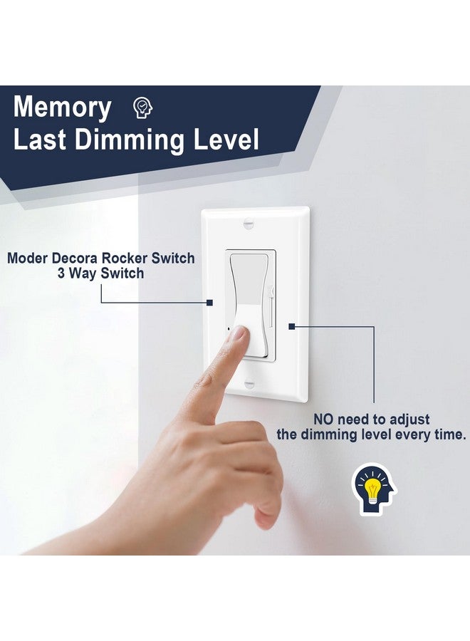 Greencycle Dimmer Light Switch,Greencycle 2PK Single Pole/3 Way Dimmer Switch for Dimmable 150W LED CFL Light,600W Halogen and Incandescent,15A 120V,Neutral Wire Not Required,Residential/Commercial,ETL Listed - Image 5