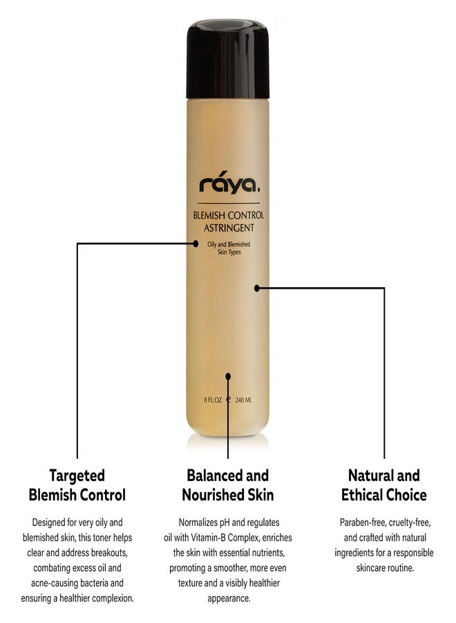 RAYA Blemish Control Astringent (705), Facial Toner for Very Oily and Break-Out Skin, with Vitamin B Complex to Balance pH and Helps Regulate Oil Production, Cruelty & Paraben Free - 8 fl oz - Image 3
