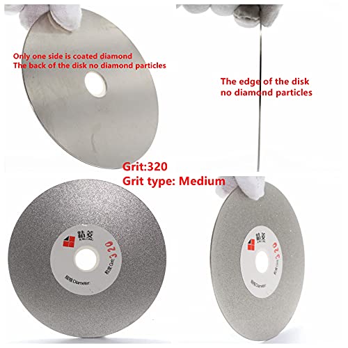JINGLING 4" inch 100mm Diamond Flat Lap Disc Coated Grinding Disk Grit 320 Medium - Image 2