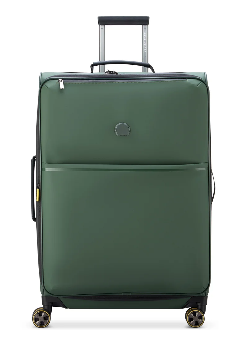 DELSEY Paris Turenne 2.0 76cm Softcase Non-Expandable 4 Double Wheel Luggage Trolley- Green