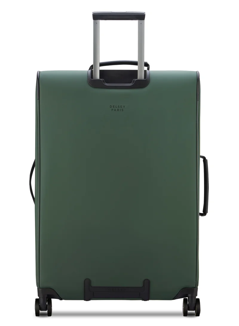 DELSEY Paris Turenne 2.0 76cm Softcase Non-Expandable 4 Double Wheel Luggage Trolley- Green