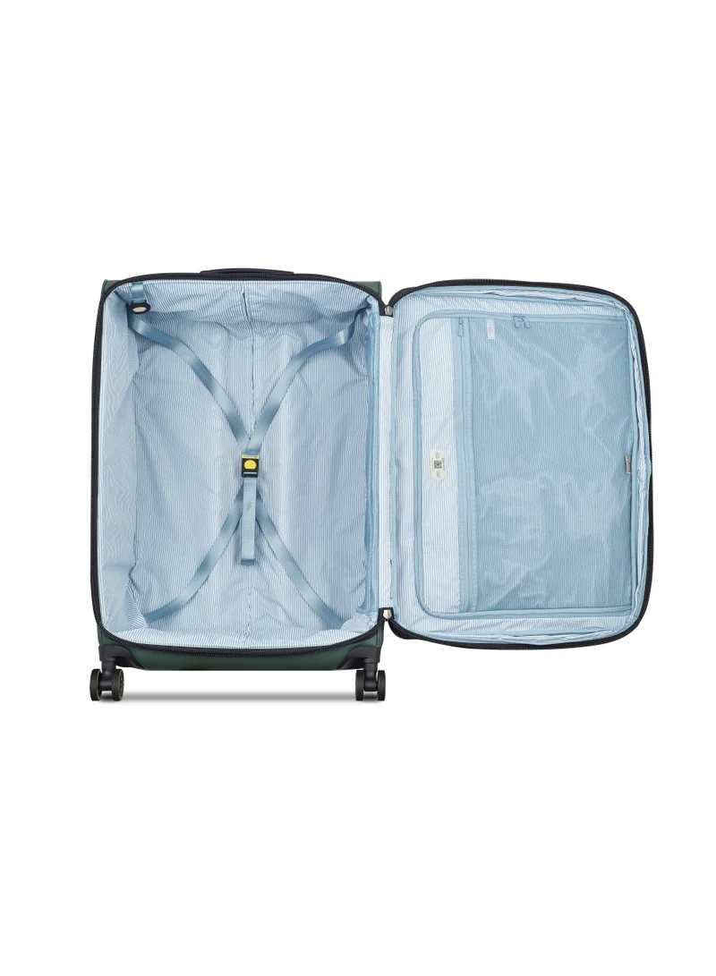 DELSEY Paris Turenne 2.0 76cm Softcase Non-Expandable 4 Double Wheel Luggage Trolley- Green