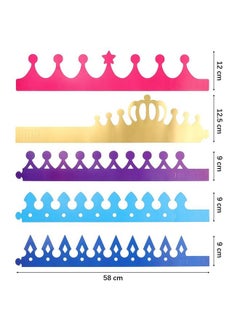 Chinco Paper Crowns Princess Prince Crown Gem Stickers Jewels Stickers Number Letter Stickers For Boys Girls Adults Diy Birthday Party Crown Hats Decoration Favor Supplies (38 Pieces)  - Image 5