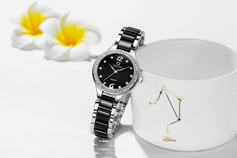 SENO Ceramic Women's Watch - Fashionable Waterproof Quartz Timepiece