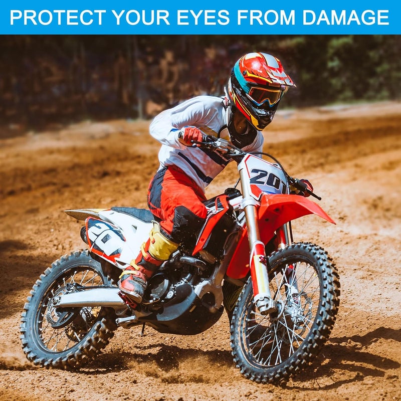 PATIKIL 3 Pcs Dirt Bike Goggles with Colorful, Brown, and Blue Lenses for Motorcycle and Skiing - Image 5