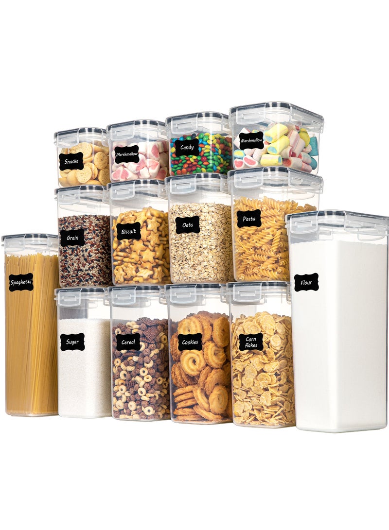 Vtopmart Vtopmart Airtight Food Storage Containers Set, Vtopmart 14pcs Plastic Kitchen and Pantry Organization Canisters, Black - Image 1