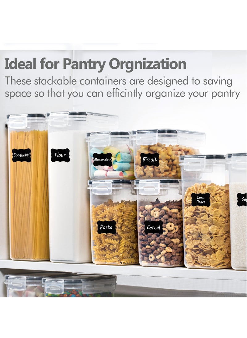 Vtopmart Vtopmart Airtight Food Storage Containers Set, Vtopmart 14pcs Plastic Kitchen and Pantry Organization Canisters, Black - Image 2