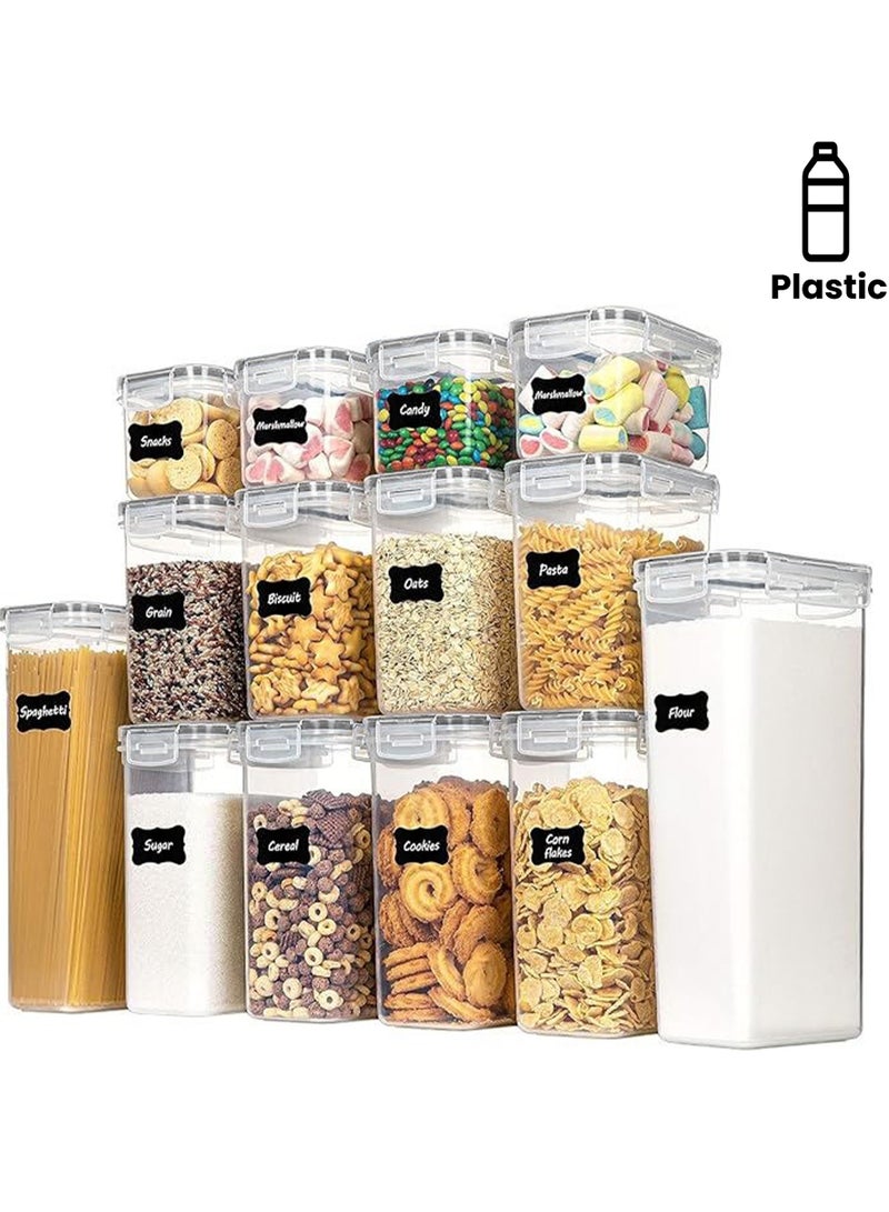 Vtopmart Airtight Food Storage Containers Set, Vtopmart 14pcs Plastic Kitchen and Pantry Organization Canisters, Black - Image 1