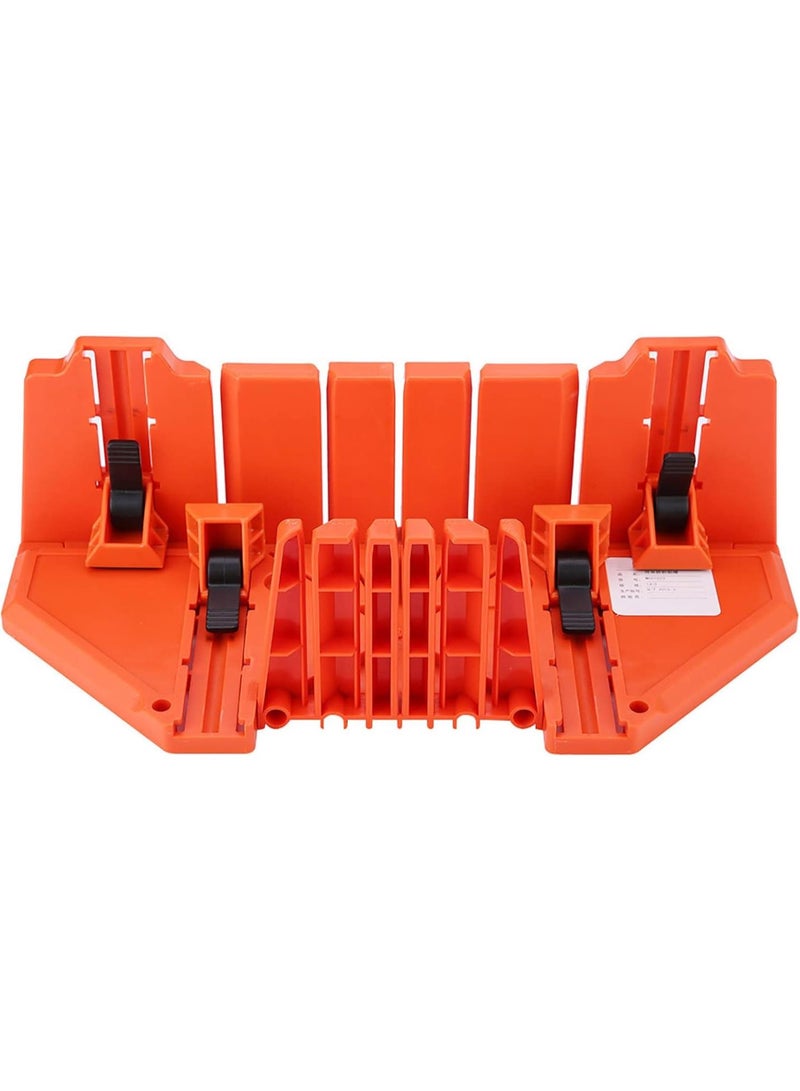 GGOOT Mitre Saw Hand Angle Cutting Box Plastic Mitre Box Pruning Saw Wood Cutting Hand Saw Hardware Tool 14inch with Clamp  - Image 3