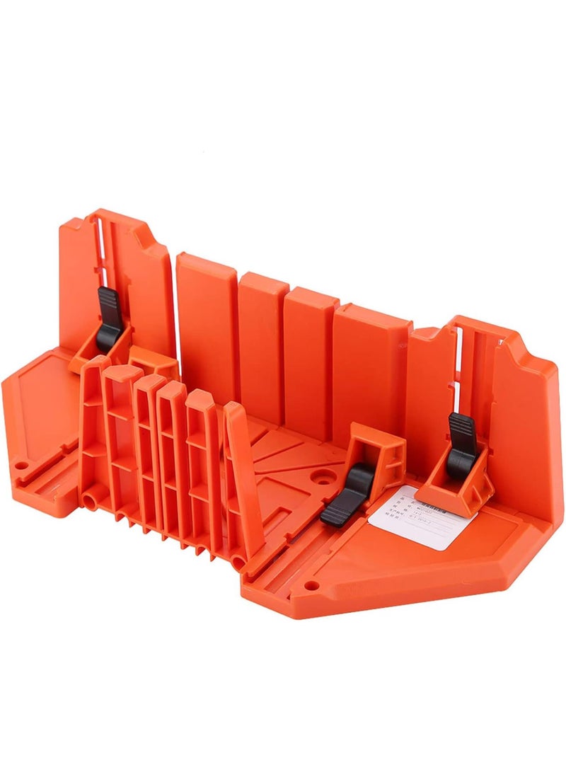 GGOOT Mitre Saw Hand Angle Cutting Box Plastic Mitre Box Pruning Saw Wood Cutting Hand Saw Hardware Tool 14inch with Clamp  - Image 4