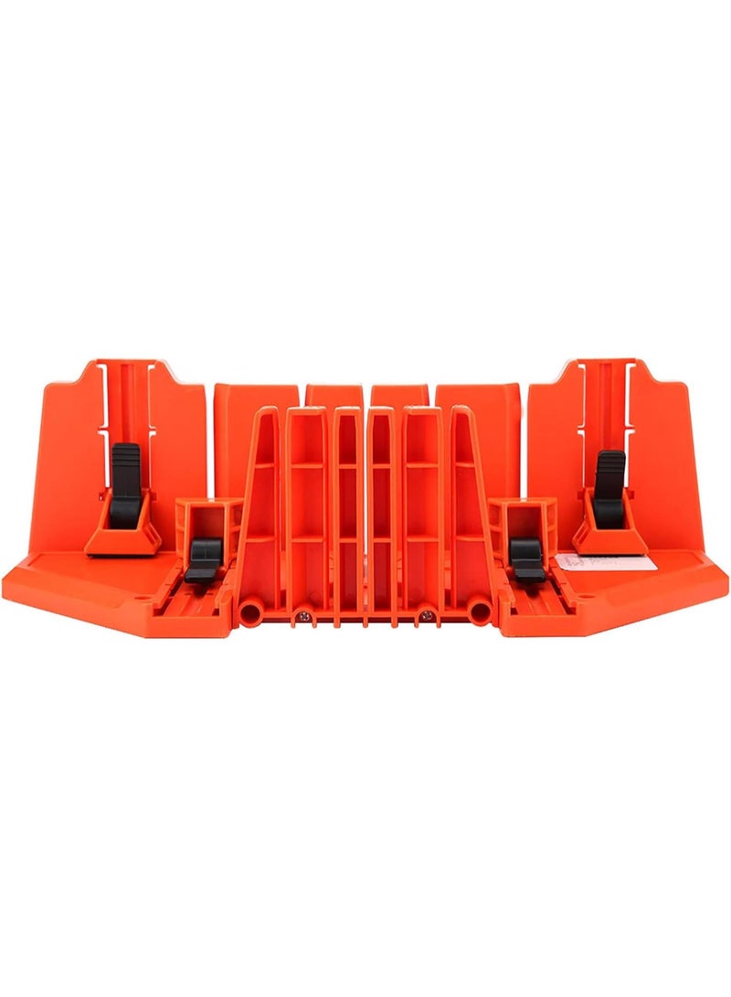 GGOOT Mitre Saw Hand Angle Cutting Box Plastic Mitre Box Pruning Saw Wood Cutting Hand Saw Hardware Tool 14inch with Clamp  - Image 1