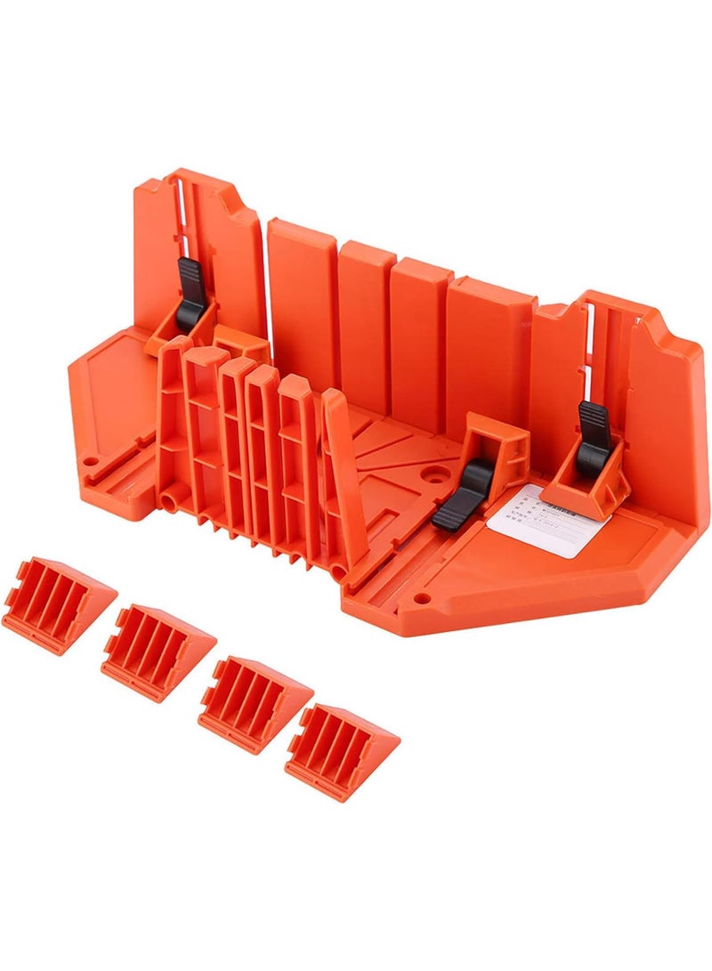 GGOOT Mitre Saw Hand Angle Cutting Box Plastic Mitre Box Pruning Saw Wood Cutting Hand Saw Hardware Tool 14inch with Clamp  - Image 2