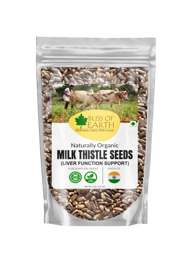 Bliss of Earth Milk Thistle Seeds Organic Super Food Great for Guts Health & Boost Immunity | Promotes Skin Health | High in Protein | 1 KG - Image 1