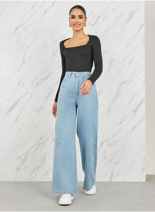 Styli High Rise Wide Leg Jeans  - Image 2