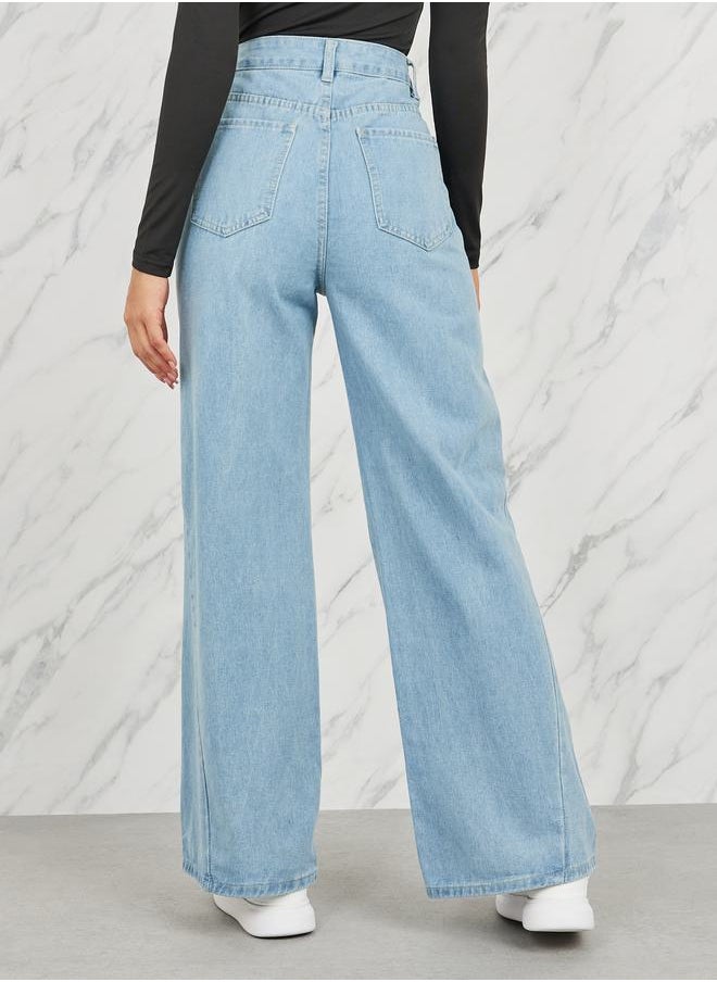 Styli High Rise Wide Leg Jeans  - Image 4