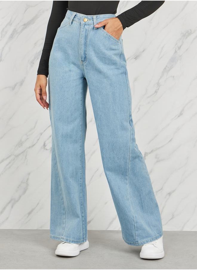 Styli High Rise Wide Leg Jeans  - Image 1