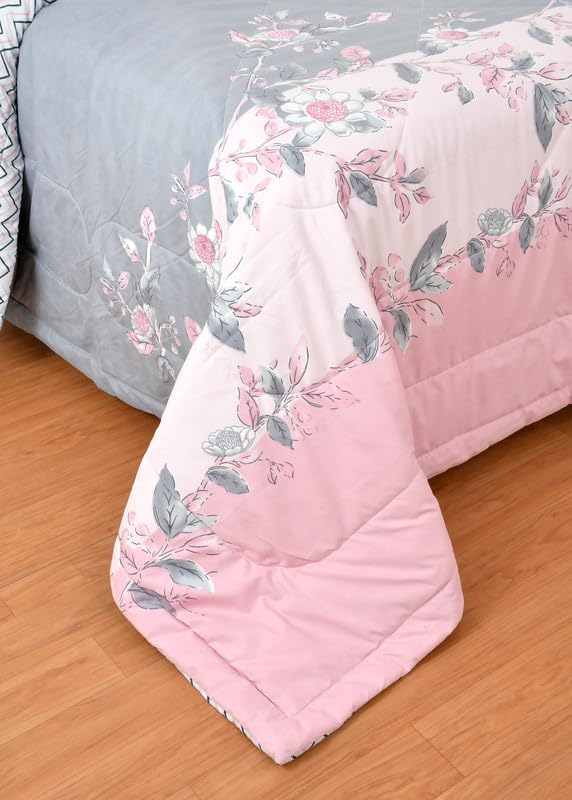 Florida AC Comforter Made of Microfiber 200 GSM Duvet for Double Bed/Quilt Blanket Lightweight for All Weather-Rose01| TC - 144 - Image 3
