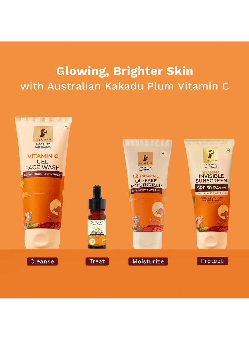 PILGRIM 10 Percent Vitamin C Face Serum 10ml Daily Brightness Glowing Skin Reduces Dark Spots Evens Skin Tone Fragrance Free For Men and Women All Skin Types - Image 5