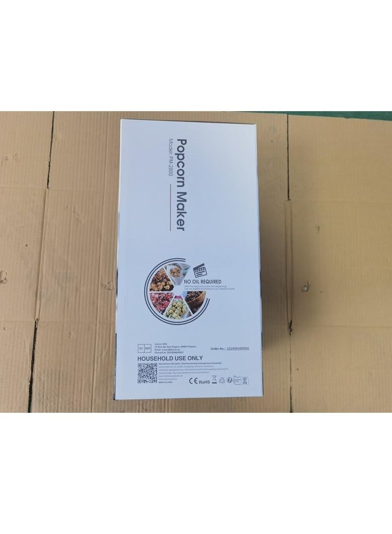 JAJEEK صانعة الفشار 1200 واط، آلة فشار هوائية منزلية، صحية وخالية من الدهون، سهلة التنظيف والاستخدام، أفضل آلة فشار سينمائية لليالي السينمائية، الحفلات، المفضلات في حفلات عيد ميلاد الأطفال، حمراء - Image 4