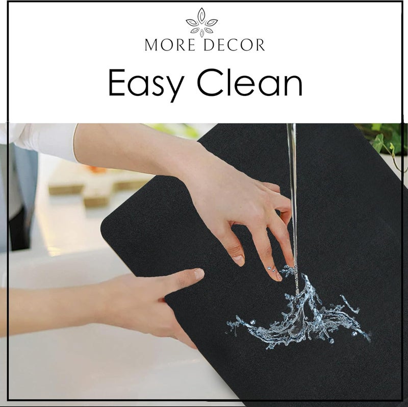 More Decor More Décor Faux Leather Placemats for Dining and Kitchen Table - Stain and Heat Resistant, Anti-Slip, Wipable and Washable - Set of 4 and 6 - Solid Colors (Solid Black, 4) - Image 4