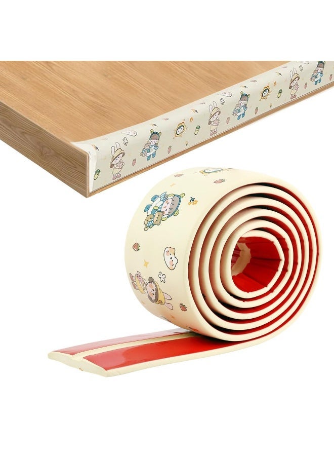 HASTHIP® Baby Proofing Edge Protector Corner Guard, 2M Soft Thick Silicone Self Adhesive Protector Strip Baby Proofing Furniture Padding for Kids Proof Table, Cabinet, Cartoon Print Bumper Cushion - Image 1
