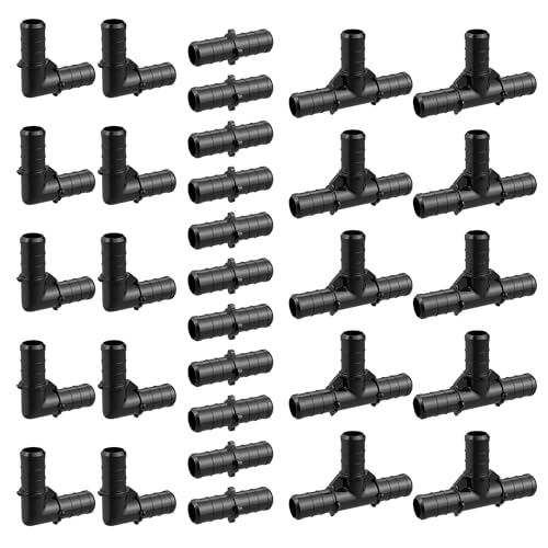 VINTEX 12 Poly PPSU Barb Crimp PEX Fitting30pcs Plumbing Fitting Combo10pcs Each ElbowsTeesStraight CouplingsSuitable For Pex Piping SystemsNo Lead Material12 Inch - Image 1