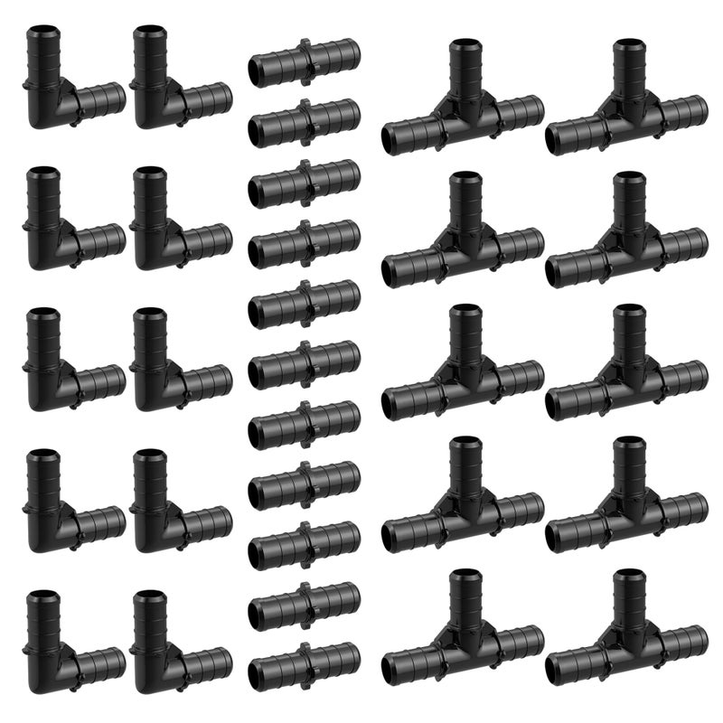 VINTEX 12 Poly PPSU Barb Crimp PEX Fitting30pcs Plumbing Fitting Combo10pcs Each ElbowsTeesStraight CouplingsSuitable For Pex Piping SystemsNo Lead Material12 Inch - Image 2