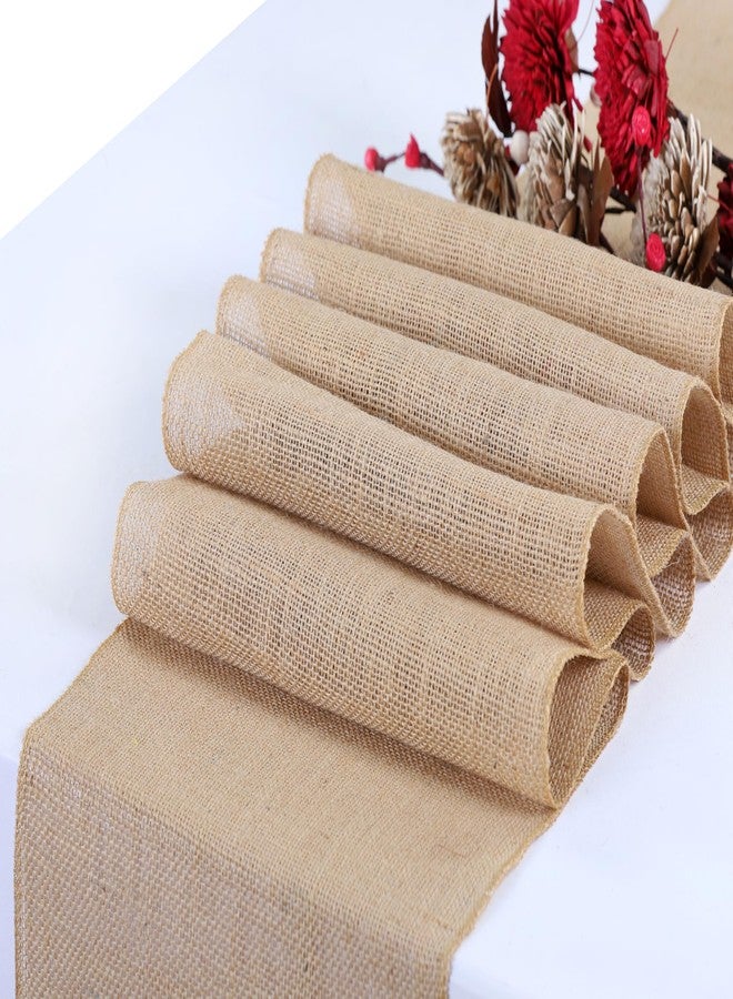 MDS® Pack of 5 Natural Burlap Table Runner, 12 x 72 Inch, Jute Vintage Rustic Farmhouse Boho Table Decor for Wedding Reception, Dining Table, Bridal Shower, Baby Shower & Holiday Party Decorations - Image 3