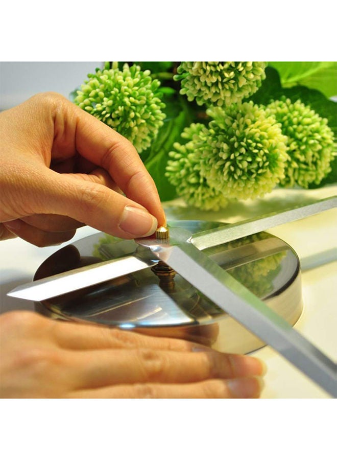 نيبمينينت ملصق ساعة حائط جداري بلا إطار من الأكريليك ثلاثي الأبعاد يمكنك لصقه بنفسك فضي - Image 4