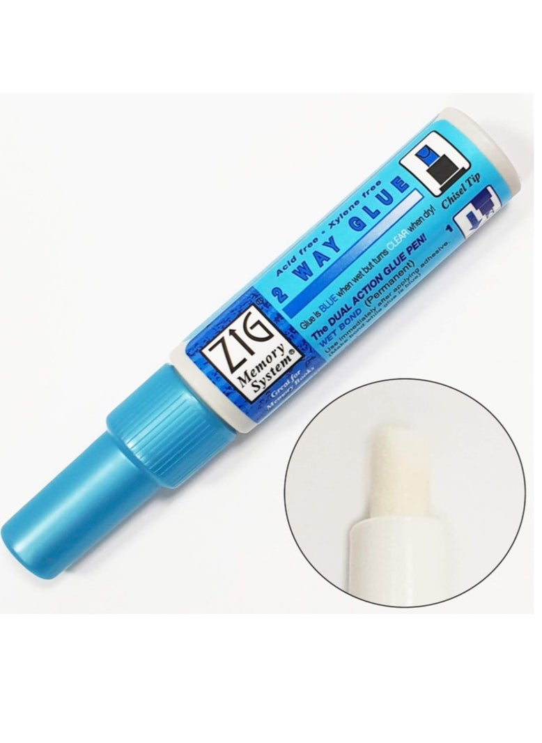 Zig 4mm Wide Chisel Tip Dual-Way Glue Pen - Zig Liquid Glue Pen  - Image 3