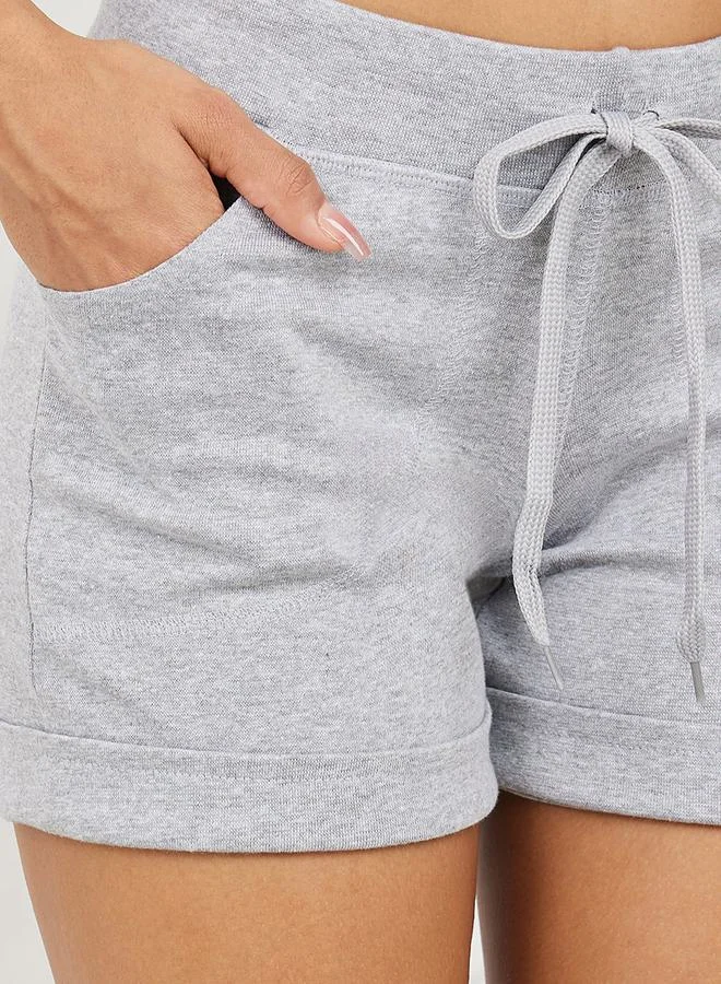 Styli Roll Up Hem Drawcord Waist Shorts with Pockets