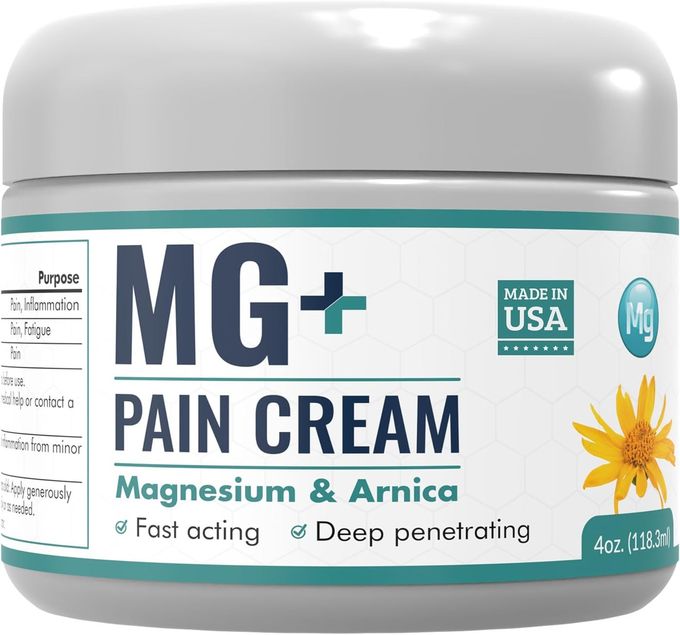MARS WELLNESS MG Pain Cream Extra Strength Magnesium and Arnica Cream 4 OZ Tub Sore Legs and Joints Leg Cramps Sports and Arthritis Pain Rub 1 Pack - Image 3