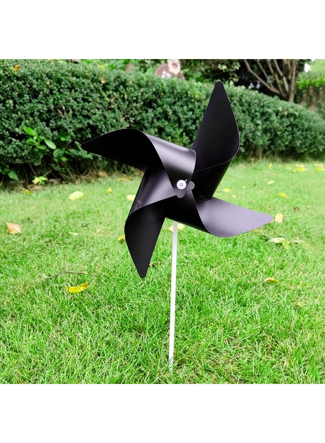 Pure White Windmill Children's Handmade Outdoor Kindergarten Scenic Spot Layout Studio Shooting Props School Desktop Decoration-Color:21cm [6 Leaves White] 30 Hollow Rod + Sucker-Specifications:10
