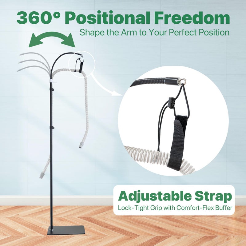 Mt.Jun CPAP Hose Holder Stand for Improving Sleep Comfort- Customizable Height & Position for All Bed Heights, Includes Mask Hook & Tube Straps, Prevents Hose Pulling & Tangling - Image 3