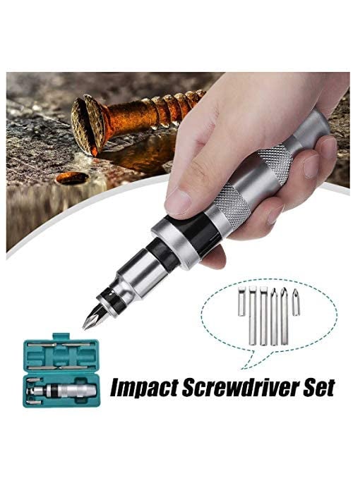 Hetkrishi - Hetkrishi 7Pcs Impact Screwdriver Set MultiPurpose Chrome Vanadium Steel Portable Screw Driver Chisel Bits Professional Tools - Image 1
