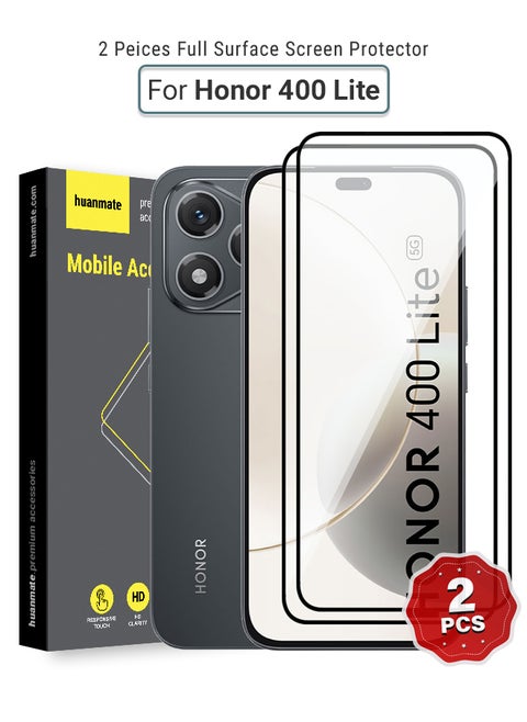 2 Pieces Honor 400 Lite Screen Protector – Premium Edge to Edge Tempered Glass, High Transparency, Delicate Touch, Anti-Explosion, Smooth Arc Edges, Easy Installation