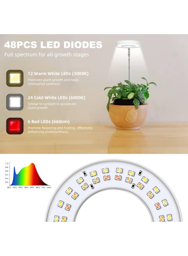 Relex Grow Lights for Indoor Plants, Full Spectrum Growing lamp with Detachable Base, Height Adjustable, 3 Colors, 10 Dimming, Automatic Timer, Plant Light for Succulents Small Plants - Image 5
