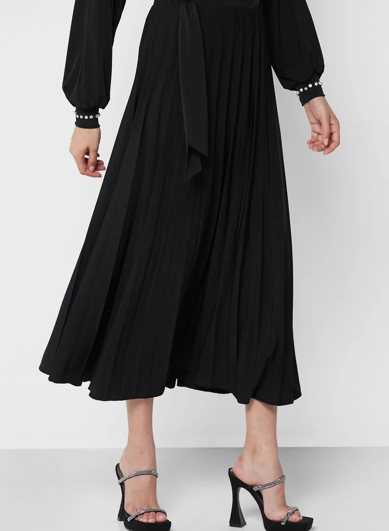 Khizana Embellished Trim Tops & Skirt Set