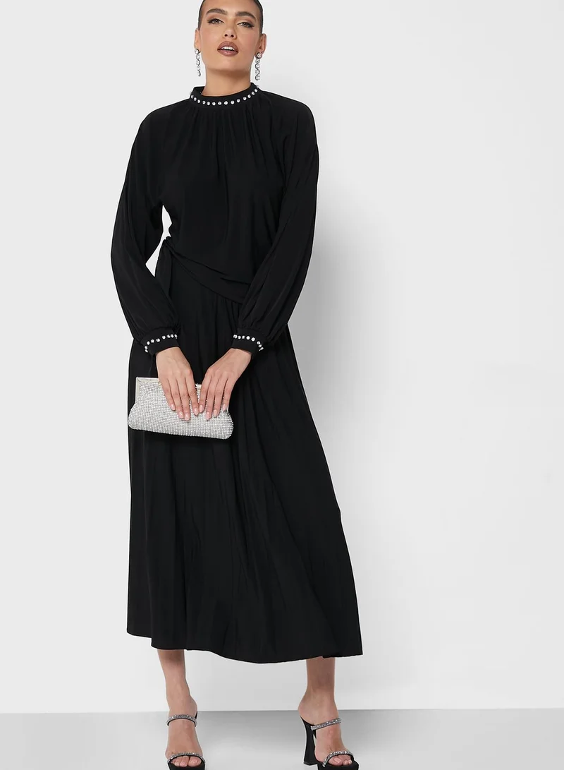 Khizana Embellished Trim Tops & Skirt Set