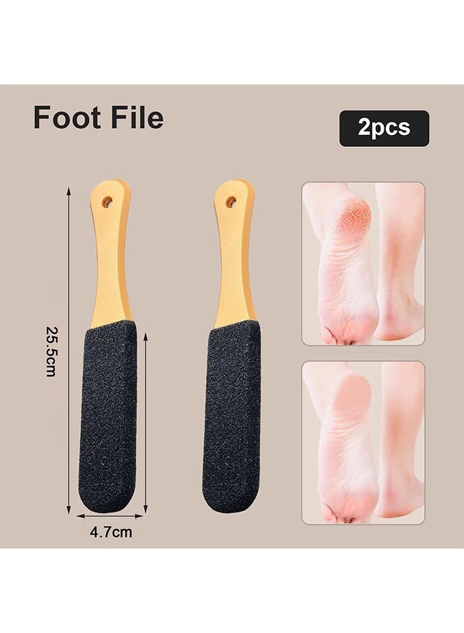 جي أس 2 قطعة من أجهزة الكمبيوتر القدم المكشح الحجر القدم ملف Pumice، إمدادات القدم المهنية الكالوس إزالة الكعب المتشقق، الجلد الميت، الذرة، ملف المكشح القدم الرعاية القدم Rasp تدليك فرشاة أدوات مجموعة للرجال / النساء - Image 2