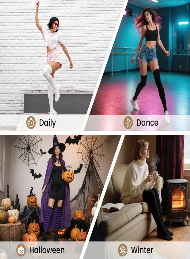 أزوي جوارب نسائية طويلة تصل إلى الفخذ، مانعة للانزلاق، جوارب أنبوبية عصرية فوق الركبة، جوارب تنكرية - Image 5