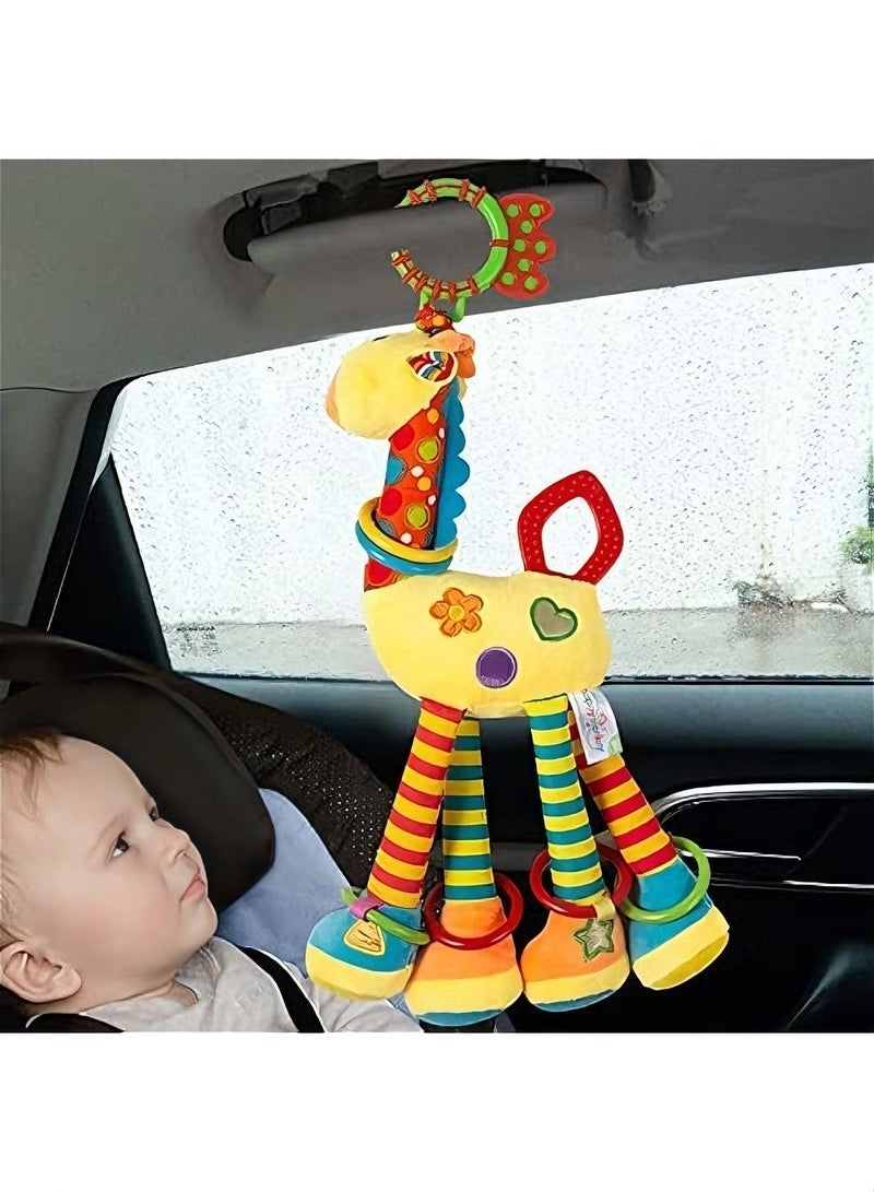 Car Seat Hanging Toys for Babies 0–11 Months | Soft Musical Animal Rattles | Baby Sensory Toy for Stroller & Crib - Image 1