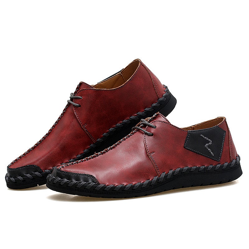 Men'S Casual Leather Shoes Breathable Leather Shoes Men'S Retro Soft Handmade Shoes Men'S Leather Shoes - Image 5