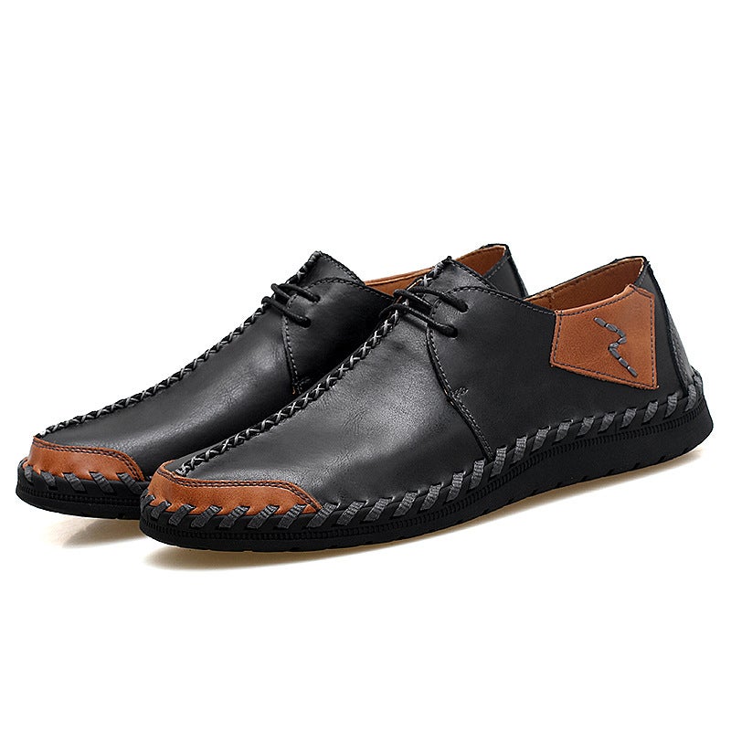 Men'S Casual Leather Shoes Breathable Leather Shoes Men'S Retro Soft Handmade Shoes Men'S Leather Shoes - Image 1
