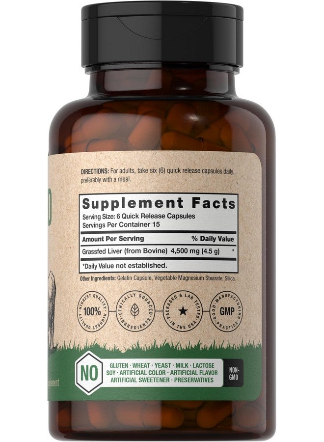 Horbäach Grass Fed Beef Liver | 4500mg | 90 Capsules | Desiccated, Pasture Raised, Grain Free, Non-GMO Supplement - Image 2